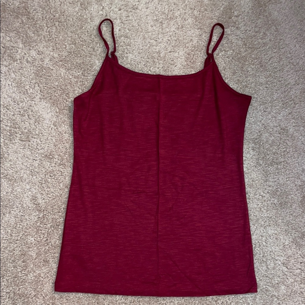 LOFT Burgundy Spaghetti Strap Camisole Top